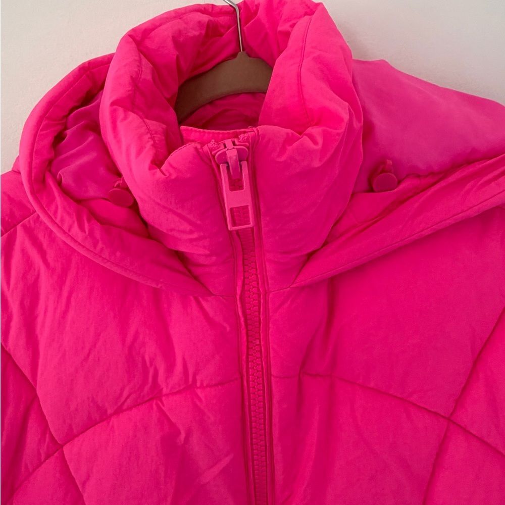 Zara Hot Pink Hooded Puffer Jacket - Picture 3 of 10